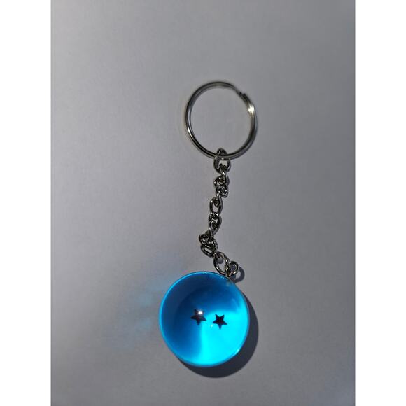 2-Stars Dragon Ball Keychain  DBZ Anime Accessory Blue Collectible - Picture 1 of 3